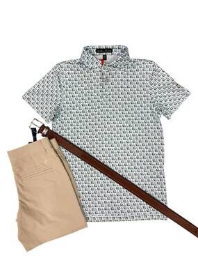 NEW SOUTHERN POINT CO. kids short sleeve performance polo in golf carts